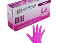 S р-р РОЗОВЫЕ яркие Перчатки нитриловые н/опудр. Basic 50пар - Производство и продажа расходных материалов для салонов красоты, парикмахерских и медицинских центров, Екатеринбург