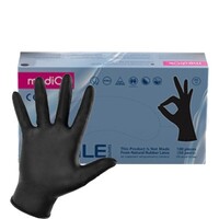 XL р-р ЧЕРНЫЕ MEDIOK перчатки нитриловые  н/опудр. (50пар) - Производство и продажа расходных материалов для салонов красоты, парикмахерских и медицинских центров, Екатеринбург