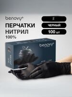 S р-р ЧЕРНЫЕ Перчатки нитриловые Benovy н/опудр.   (50пар)																																			 - Производство и продажа расходных материалов для салонов красоты, парикмахерских и медицинских центров, Екатеринбург
