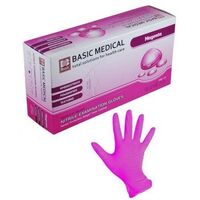 M р-р РОЗОВЫЕ яркие Перчатки нитриловые н/опудр. Basic 50пар - Производство и продажа расходных материалов для салонов красоты, парикмахерских и медицинских центров, Екатеринбург