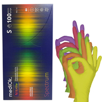 S р-р SPECTRUM MEDIOK Перчатки нитриловые н/опудр (50пар) Разноцветные  - Производство и продажа расходных материалов для салонов красоты, парикмахерских и медицинских центров, Екатеринбург