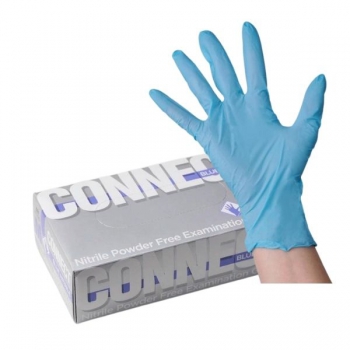 XS р-р   Перчатки нитриловые  CONNECT BLUE NITRILE н/опудр. 100пар - Производство и продажа расходных материалов для салонов красоты, парикмахерских и медицинских центров, Екатеринбург