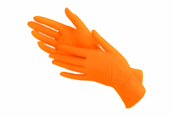 S р-р   ОРАНЖ  Перчатки нитриловые MEDIOK р-р 50пар/уп - Производство и продажа расходных материалов для салонов красоты, парикмахерских и медицинских центров, Екатеринбург