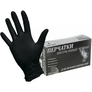 XL р-р ЧЕРНЫЕ  "KD"  Перчатки нитриловые  н/опудр 100 шт  (50 пар)        - Производство и продажа расходных материалов для салонов красоты, парикмахерских и медицинских центров, Екатеринбург